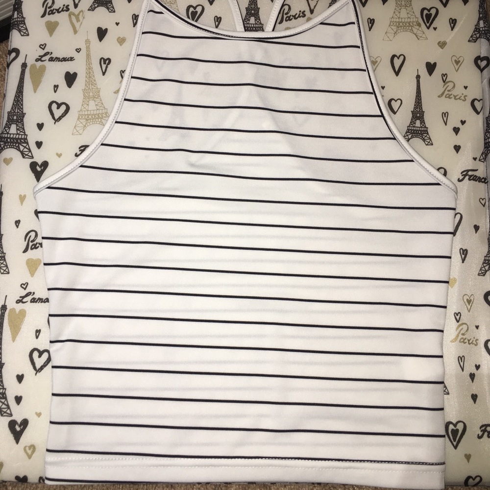 striped halter tank
